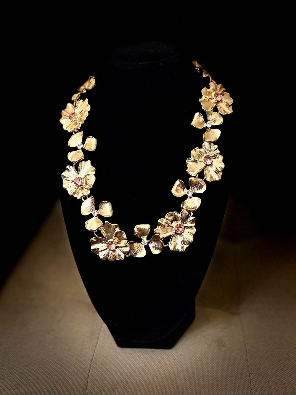 Park Lane “Meadow” Statement Necklace with Pink Crystal Centers